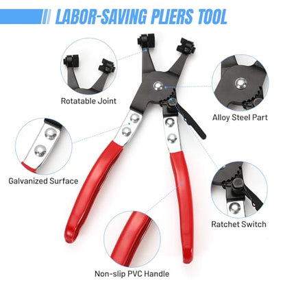 Housolution 400PCS 6-35mm Spring Hose Clamps, 20 Sizes Spring Pipe Clamps with Hose Clamp Pliers, Pipe Clamp for Automotive, Fuel Lines, Silicone,Vacuum Hoses and Mechanical Applications - style: Spring Hose Clamps