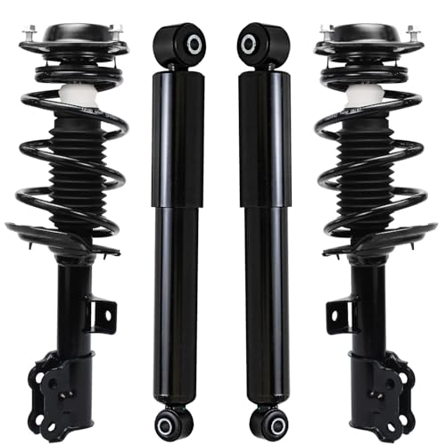 Detroit Axle - 4pc Front Struts Rear Shock Absorbers for 2011-2016 Hyundai Elantra 2012 2013 2014 2015, 2 Front Complete Struts w/Coil Spring Assembly 2 Rear Suspension Shock Absorbers Replacement - size: 4AQ47407/Shock Kit