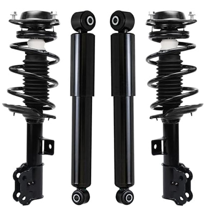Detroit Axle - 4pc Front Struts Rear Shock Absorbers for 2011-2016 Hyundai Elantra 2012 2013 2014 2015, 2 Front Complete Struts w/Coil Spring Assembly 2 Rear Suspension Shock Absorbers Replacement - size: 4AQ47407/Shock Kit