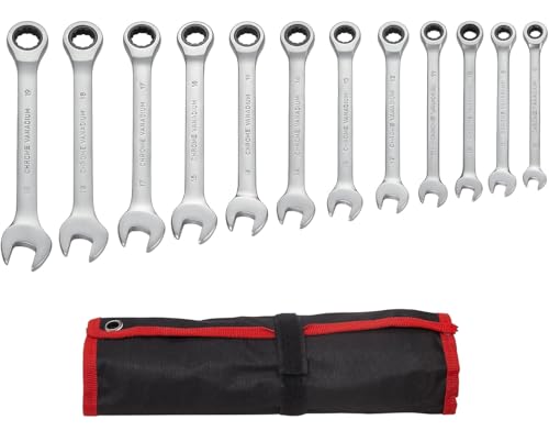 Hantinstom 12pcs Wrench Set – Versatile Ratchet Wrenches Set for Efficient Automotive Repairs - Professional Grade Combination Wrench Set - color: 12p