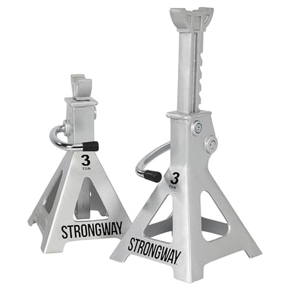 Strongway Aluminum Jack Stands, Pair, 12,000-Lb. Total Capacity, 11.4in.–16.1in. Lift Range