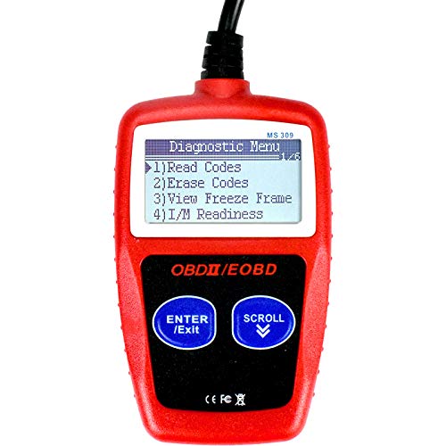 MS309 OBD2 Scanner Check Car Engine Light Fault Code Reader, Universal OBDII Diagnostic Scan Tool Read Clear Trouble Codes, View Freeze Frame Data, OBDII CAN Diagnostic Scan Tool