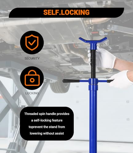 2PACK Underhoist Support Stand, 3/4 Ton Jack Stand, Under Hoist Stand for Vehicle Lifting & Support, 1655Lbs Capacity, Lifting from 38.4 to 75.4Inch, - color: Blue | Round Base