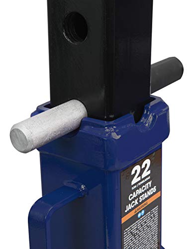 TCE 22 Ton (44,000 lb) Capacity Heavy Duty Steel Jack Stands, 2 Pack, T70072 , Blue - style: Normal