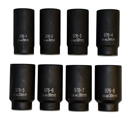 Cal-Van Tools 976 8 Piece 12 Point Axle Nut Socket Set, 1 Pack, Multi, One Size
