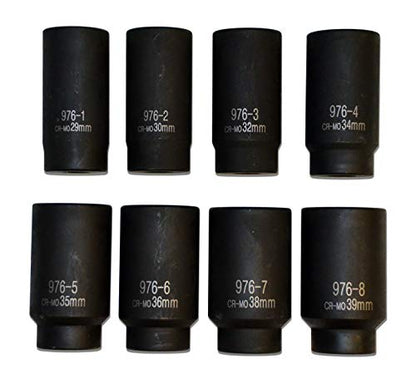 Cal-Van Tools 976 8 Piece 12 Point Axle Nut Socket Set, 1 Pack, Multi, One Size