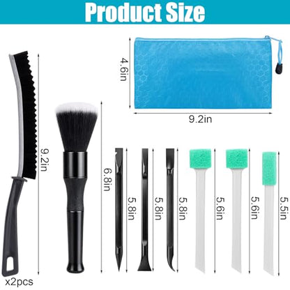 XANGNIER Car Detailing Kit Interior,Car Interior Cleaner Brush Set,10 Pcs | Car Care Detail & Cleaning Supplies Accessories Kits Tool,Suitable for Auto,SUV,Truck,Sedan,Dashboard,Panel,Viking