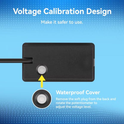 DROK Waterproof Battery Monitor 12V 24V 36V 48V 72V Battery Meter 8-100V, Capacity Tester LCD Display with Blue Backlight, Fit for Car Golf Cart RV Marine - color: Blue