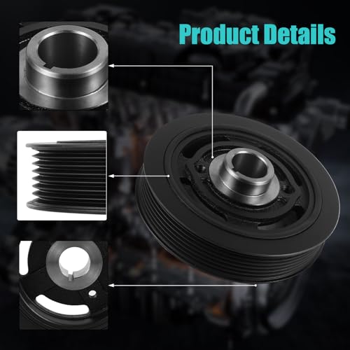 AULINK 594-198 Harmonic Balancer Crankshaft Pulley For 2001-2013 Toyota Camry Corolla Highlander Matrix RAV4 Solara, For Scion TC 2005-2010, XB 2008-2015 2.0L 2.4L Replaces 1347028020 1340700H010