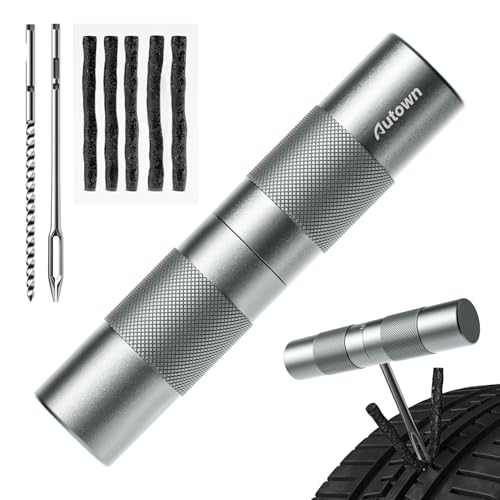 AUTOWN Compact Tire Repair Kit with Plugs Fix Punctures & Plug Flats with Ease - Capsule Style Flat Tire Puncture Repair Kit for Motorcycle, Car, ATV, UTV, Mountain Bike, Etc
