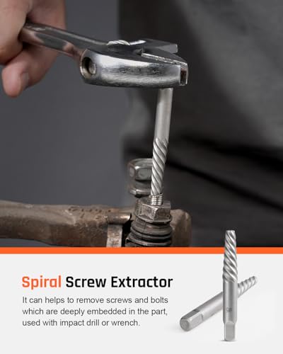 Kolvoii 39-Piece Easy Out Screw Extractor Set & Broken Bolt Extractor Kit | Left hand drill bit set and multi-spline extractors handle broken bolt removal, stripped screws and rounded fasteners - size: 39 PCS