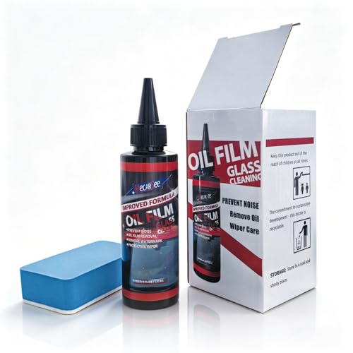 Oil Film Remover Streak Free Glass Cleaner, Car Truck SUV Window Spray 4oz | Windshield Anti-Fog Rain Repellent, Removes Grease Silicone Water Spots Road Grime, Home Use Mirrors Interior Exterior