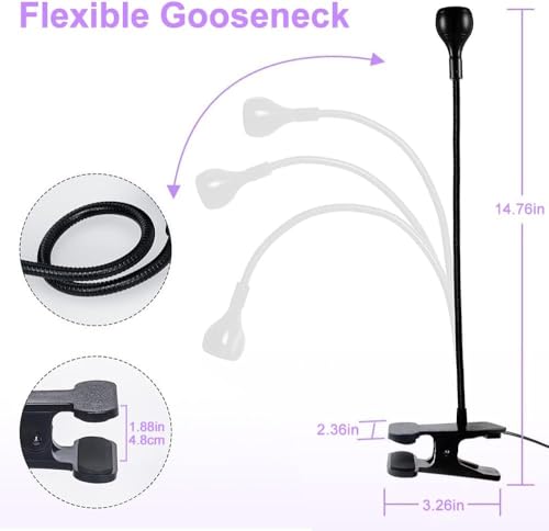 USB 3W LED UV Ultraviolet Phone Glue Curing Lamp,UV Led Nail Lamp for Gel Nails,Portable Clamp Flexible Desk Lamps for Mobile Repair,Plug and Play Silver - color: Silver2