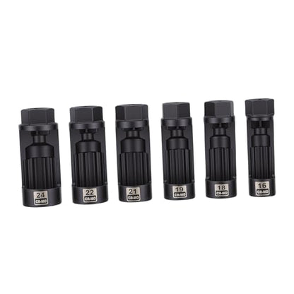 Estink 6pcs Strut Nut Socket Set 16mm 18mm 19mm 21mm 22mm 24mm Shock Absorber Strut Nut Removal Tool Socket Kit for Suspension Repair with Storage Case