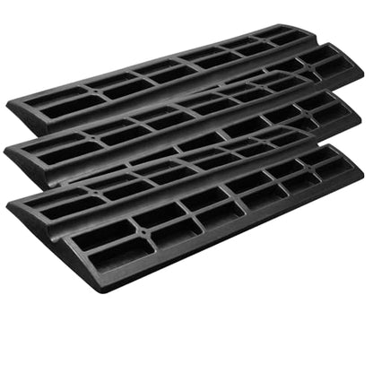 VEVOR Rubber Curb Ramp for Driveway 3 Pack, 15T Heavy Duty Sidewalk Curb Ramp, 48" Lx2.6 H Bridge Ramp for Garage for Low Cars, Wheelchairs, L.O.A. 12 FT - size: 2.6" Rise (3-Pack, 48" L)