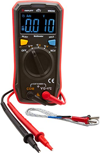 Triplett MM200 Compact 4000 Count Multimeter - AC/DC Voltage, Resistance, Temperature, Continuity ,Black - size: MM200, style: Standard