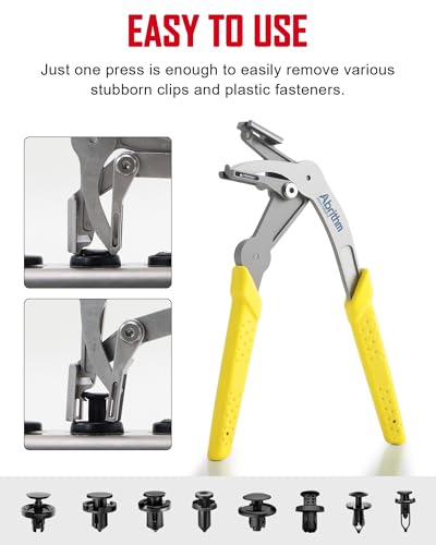 Car Clip Pliers, Panel Clip Removal Pliers, Professional Plastic Fastener Removal Tool for Removing Automotive Fasteners Clips Without Damage Yellow - color: Yellow
