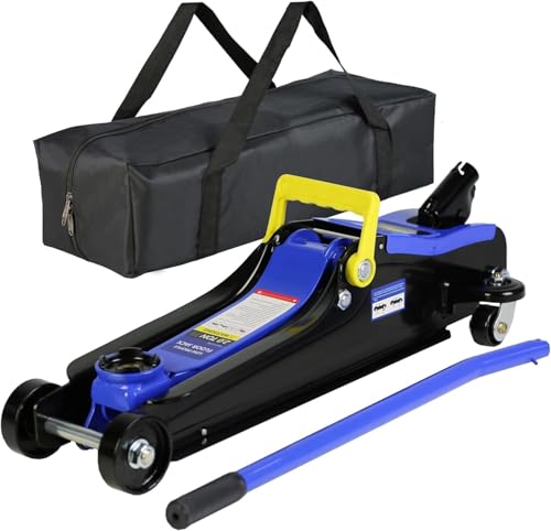 2 Ton Low Profile Floor Jack, Heavy Duty With Single Piston Quick Lift Pump, Steel Car Jack Adjustable Height 3.3"-15.2", Hydraulic Trolley 4000 LBS Capacity, Blue - color: Blue - 2 Ton(Single Pump), Lift 3.3"-15.2"