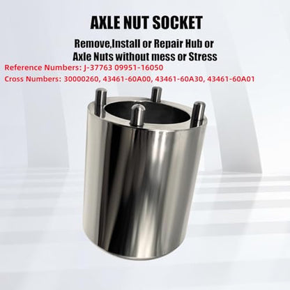 Axle Nut Socket, Spindle Nut Socket 1/2 in Drive, Axle Nut Tool J-37763 for Geo Tracker for Suzuki Sidekick 1989-1998 for Chevy Tracker 1999-2002 for Grand Vitara 1999-2004 Remover Installer