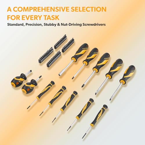 TOLSEN Tool Set Home Mechanic Tool Kit, Screwdriver,Hammer, Ratchet, Drill Bits,Hex Key,Tape Measure,Toolbox Storage Case, Hand Household Tool Set for College,Starter,Beginner - size: 89 PCS