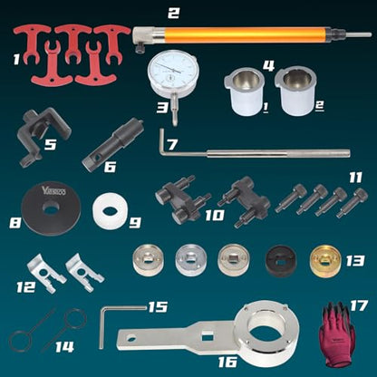 Camshaft Crankshaft Engine Timing Tool Kit, 31PCS Set | Compatible with Audi VW VAG 2006-2018 EA888 1.8T 2.0T, with Carry Case & Gloves - size: 31PCS