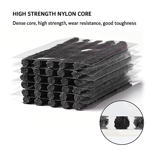 OFBAND 30PCS 4" Car Heavy Duty Tire Plugs,Black Tire Repair Plugs with Strong Viscosity for Fixing Flat Tire,Universal Rubber Tire Plug Kit Fits Car Truck SUV Motorcycle with Tubeless Tire