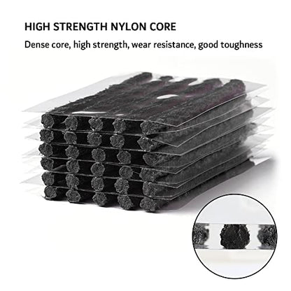 OFBAND 30PCS 4" Car Heavy Duty Tire Plugs,Black Tire Repair Plugs with Strong Viscosity for Fixing Flat Tire,Universal Rubber Tire Plug Kit Fits Car Truck SUV Motorcycle with Tubeless Tire