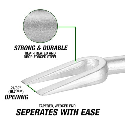 OEMTOOLS 25202 Ball Joint Separator, 15/16 Inch Pickle Fork Tool, Heavy Duty Steel Tie Rod Removal Tool, Ball Joint Removal Tool, And Joint Splitter - size: 15/16 In.