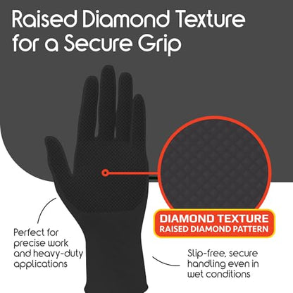 Inspire HEAVY DUTY ORIGINAL Stretch Nitrile Black Gloves Disposable Latex Free | Food, Mechanic, 6mil Black or 8 Mil Orange - size: Small, style: 8mil Black