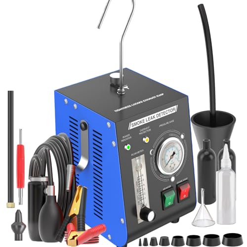 Automotive Smoke Machine, Professional Leak Detector Built-in Air Pump Flow Meter 19PSI Leak Diagnostic Tester Tool Unit Kit 12V EVAP Dual Mode for All Vehicles Pipe Systems, ATV, Boat, Motorcycle - style: Flow Meter