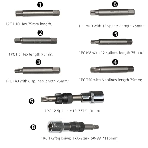 14 Piece Alternator Pulley Remove Kit Free Wheeling Pulley Remover Socket Drills Compatible with Ford Compatible with GM/VW