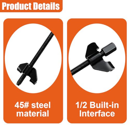 2PCS 14" Coil Spring Compressor Tool, Heavy Duty Auto Suspension Strut Installer Accessories, Universal Macpherson Coil Spring Compressor Kit with 2 Steel Jaws (Black)
