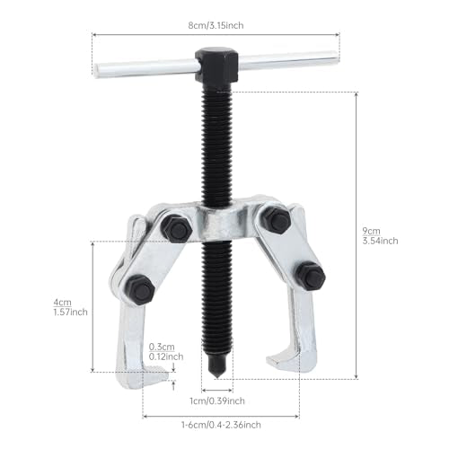 ChgImposs 2.36 Inch 2-Jaw Gear Puller, High Carbon Steel Heavy-Duty Bearing & Pulley Remover, Adjustable 10-65mm Jaw Spread, 1T Capacity - size: 10-60mm