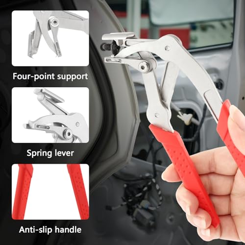 Car Clip Pliers Set, Professional Auto Clip Removal Pliers Tool with 3 Pcs Car Trim Removal Tool, Angled Jaw Trim Clip Release Tool Kit for Door Panel, Dashboard, Interior & Exterior Trim