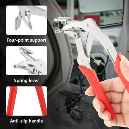 Car Clip Pliers Set, Professional Auto Clip Removal Pliers Tool with 3 Pcs Car Trim Removal Tool, Angled Jaw Trim Clip Release Tool Kit for Door Panel, Dashboard, Interior & Exterior Trim