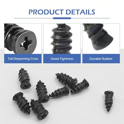 101PCS Tire Repair Rubber Nail, 2 Size Vacuum Tire Repair Kits Spiral Rubber Screws, Fast Self-Service Tool for Car, Truck, Motorcycle, Tractor Tire Puncture Repair