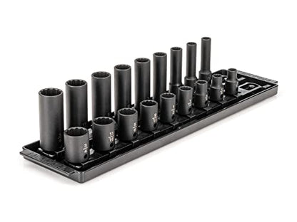 TEKTON 3/8 Inch Drive Impact Socket Set, 18-Piece | SID91212 - size: 18-Piece (5/16-3/4 in.)