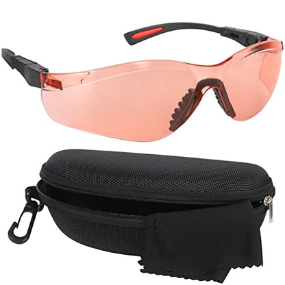 AntiFog Shooting Glasses ANSI Z87.1 Eye Protection for Indoor Oudoor - color: Vermilion Lens