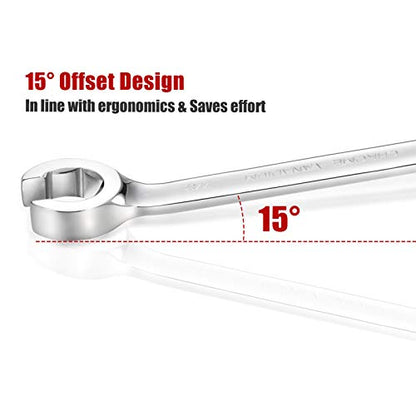 Flare Nut Wrench Set,12-Piece Chrome Vanadium Steel Line Wrench Set SAE & Metric 1/4"-7/8" and 6-21mm with Organizer Box