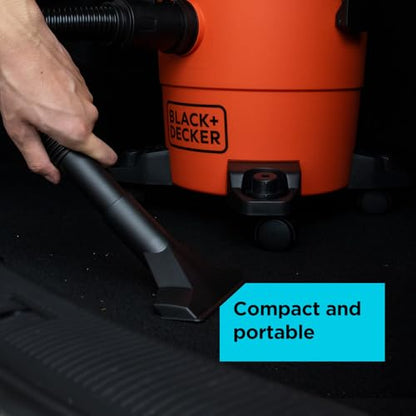 BLACK+DECKER Shop Vacuum Wet and Dry, 4 Gallon 3-in-1 Portable Shop Vac with Accessories, Workshop, Garage, Home and Car Vacuum Cleaner, 3 HP(BDXV18301P-4A) - size: 4 Gallon