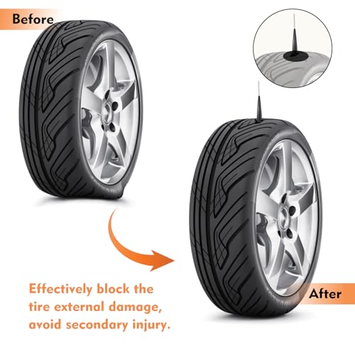 Tire Plug Kit Tire Patch Kit Heavy Duty, Tire Plug Repair Tools, 16Pcs Tire Patch Plugs, Tire Patch Roller Kit with 4mm Round Shank Twist Drill Bit for Vehicle - size: 16 Tire Patch Plugs + 2 Accessories