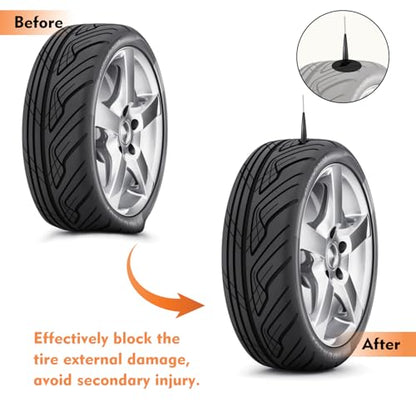 Tire Plug Kit Tire Patch Kit Heavy Duty, Tire Plug Repair Tools, 16Pcs Tire Patch Plugs, Tire Patch Roller Kit with 4mm Round Shank Twist Drill Bit for Vehicle - size: 16 Tire Patch Plugs + 2 Accessories