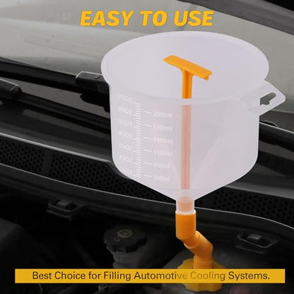 ELEAD No-Spill Coolant Funnel Kit - 19-Piece Radiator Funnel burping kit, coolant Bleeder kit, Extra Funnels and Adapters for Universal Vehicle - color: Multi-use Version Yellow