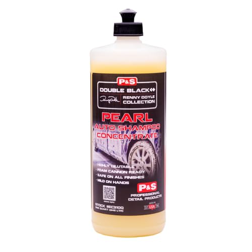 P&S Professional Detail Products Pearl Auto Shampoo – High-Foaming, pH-Balanced Car Wash Soap, Biodegradable, Safe for All Finishes, Lemon Scent, Foam Cannon & Bucket Wash - 1 Quart - size: 32 Fl Oz (Pack of 1)