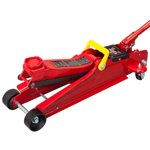 Big RED T825051-1 Torin Hydraulic Low Profile Trolley Floor Jack with Single Piston Quick Lift Pump, 2.5 Ton (5,000 lb) Capacity - Red - size: 2.5 Ton (5,000 lb) single pump quick lift, style: Steel