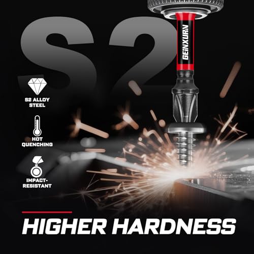 Geinxurn Impact #1#2#3 Phillips Screwdriver Bits Set, 26pcs 1” 2” (PH1/PH2/PH3) Magnetic S2 Steel Driver Bits Set and 1pc Impact Bit Holder with Color Coded Base - size: 27pcs-PH-A
