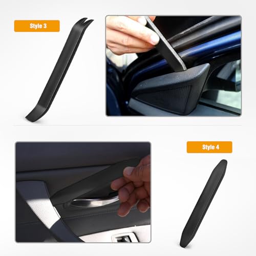 GOOACC Auto Trim Removal Tool Kit No-Scratch Tool Kit for Car Audio Dash Window Molding-4PCS (Black) - color: Black, size: 4PCS Trim Removal Tool