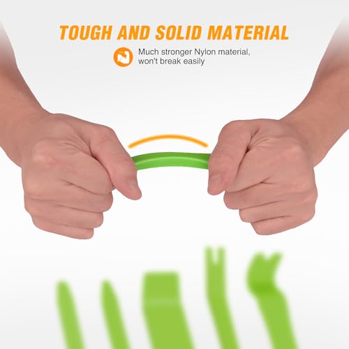 GOOACC 6PCS Auto Trim Removal Tool Kit No-Scratch | Removal Tool Kit for Car Audio Dash Panel Window Molding Fastener Remover Tool Kit-Green - color: Green, size: 6PCS Trim Removal