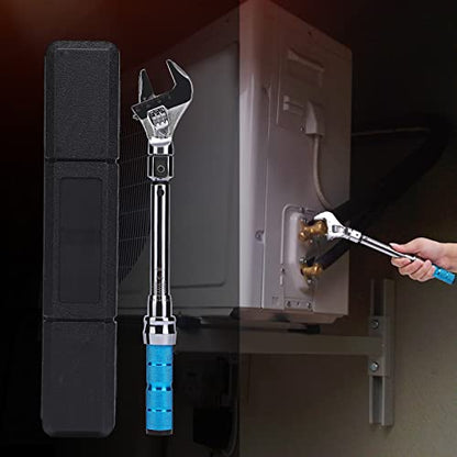 Adjustable Torque Wrench, 5 to 30 Nm 30mm Open End Torque Wrench with Click and Changeable Head for Hvac Mini Split and Refrigeration System