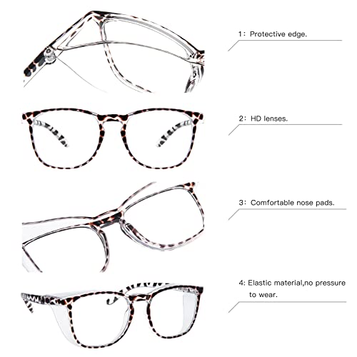 JOO'RTI Anti-Fog Safety Goggles Anti-Blue Light Saftey Glasses Anti-Dust Protective Eyewear for Women and Men - color: Tortoise